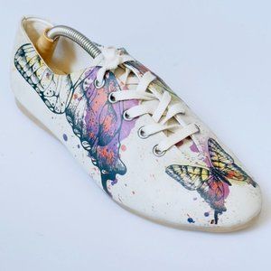 Goby Oxford Shoes Tan Vegan Leather Butterfly Shoes Women's Eu 41 US 10M